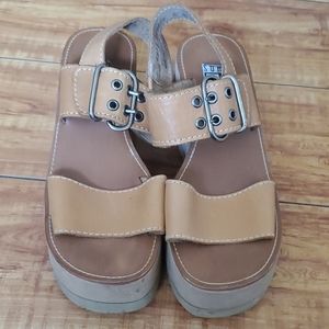 Vintage 70s Tan Platforms
